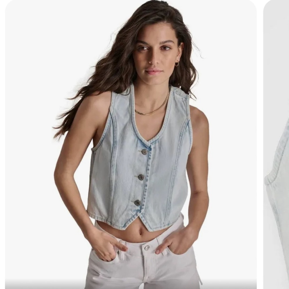 DKNY light denim Jean vest